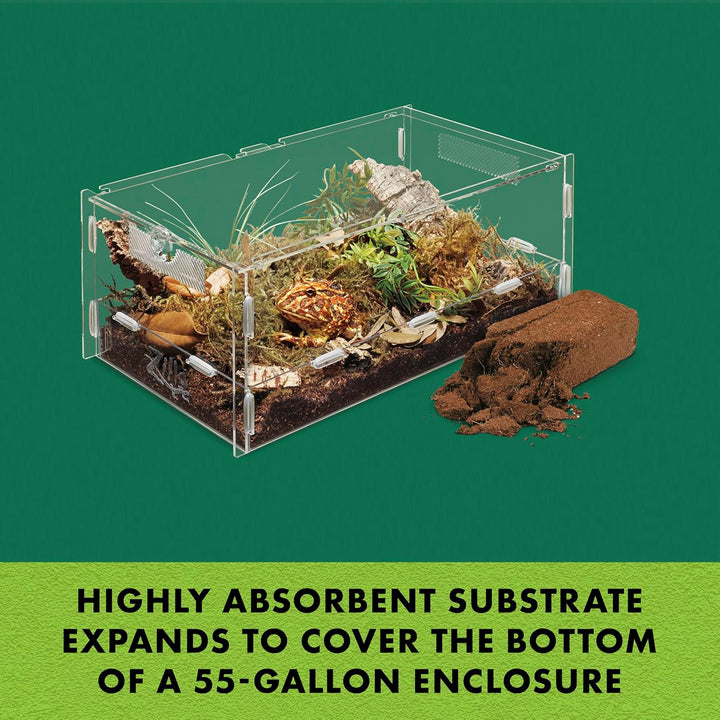 Coconut Husk Brick, Organic Bedding for Reptiles, Made with 100% Coconut Fiber, Ideal for Tropical Habitats and Egg Incubation