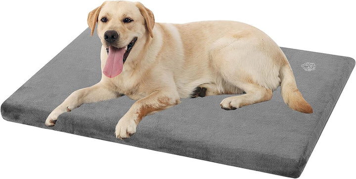 Stylish Dog Bed Mat Dog Crate Pad Mattress Reversible (Cool & Warm), Water Proof Linings, Removable Machine Washable Cover, Firm Support Pet Crate Bed for Small to Xx-Large Dogs, Grey