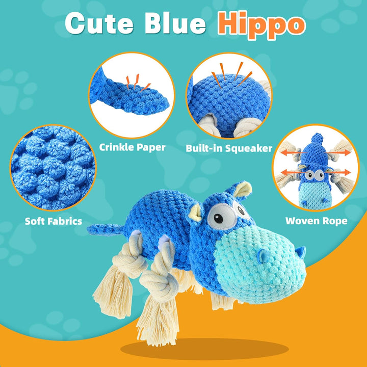 Dog Toys for Aggressive Chewers - Dog Toys to Keep Them Busy Squeaky Dog Toys for Large Dogs (Blue, Medium)
