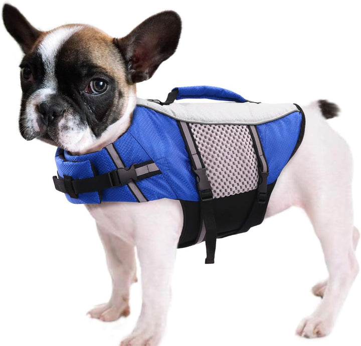 Dog Life Jacket Swimming Vest Small Medium Dogs Neoprene Life Vest Lightweight Reflective Dog Lifesaver for Boating Kayaking Yellow,M
