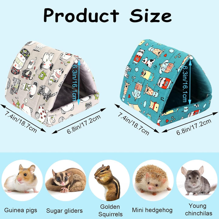 2 Pack Guinea Pig Hideout,Guinea Pig Bed Washable Small Animal House Cage Accessories for Mouse Chinchillas Hamsters Hedgehogs Ferrets Bearded Dragons and Rats