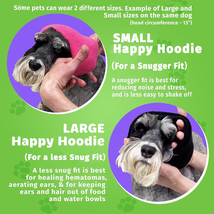 Happy Hoodie the Original Dog & Cat Calming Band - American Brand - Anxiety Relief/Noise Protection-Grooming-Thunder-Fireworks (Large, Blue) - since 2008