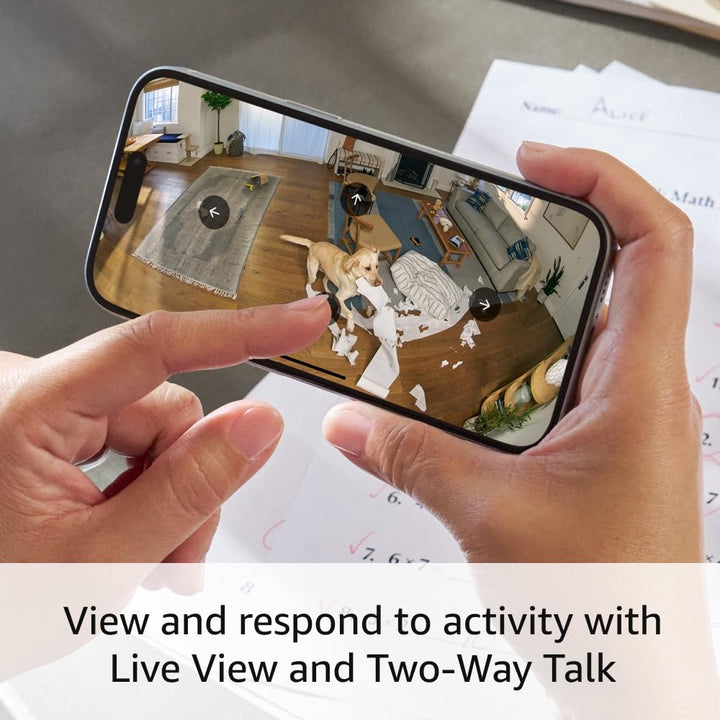 Pan-Tilt Indoor Cam | See All around Your Home or Business with 360° Pan Coverage, HD Video, plus Two-Way Talk (2024 Release) | Black