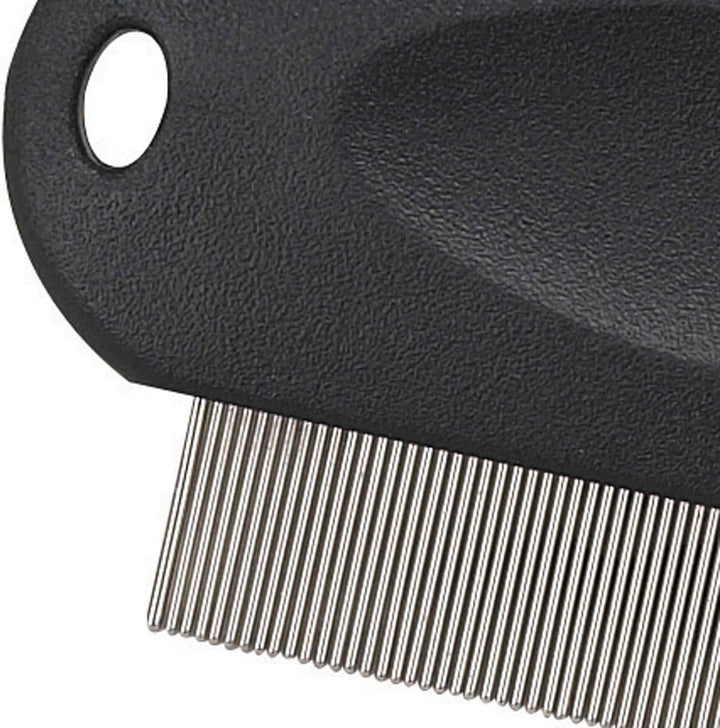 Contoured Grip Flea Combs — Ergonomic Combs for Removing Fleas, Black, 3-Inch