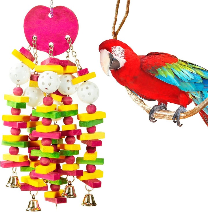 Large Bird Parrot Toys for Cockatoos African Grey Macaws and Amazon Parrots Bird Gift