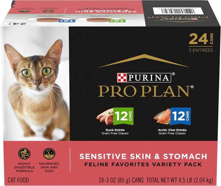 Gravy, High Protein Wet Cat Food Variety Pack, Complete Essentials Chicken and Turkey Favorites - (Pack of 24) 3 Oz. Cans