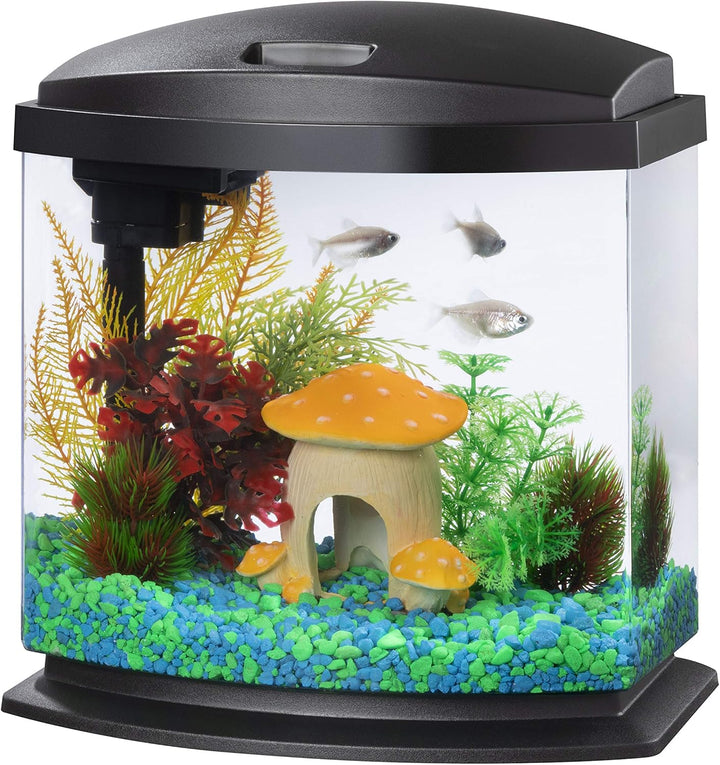 LED Minibow Small Aquarium Fish Tank Kit with Smartclean Technology, Blue, 1 Gallon