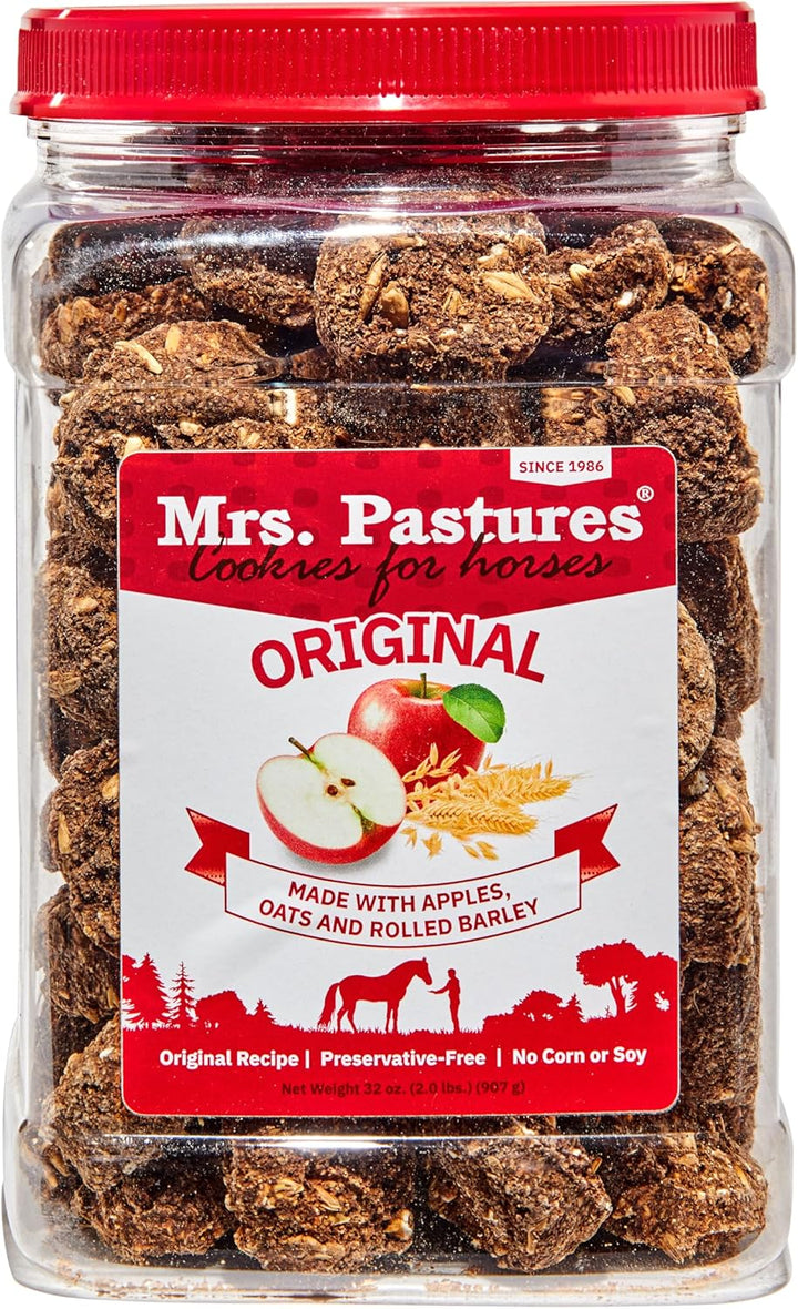Mrs Pastures Cookies and Treats for Horses - Premium Horse Treats - Made with Apples, Oats, and Rolled Barley - Preservative Free - All Natural Ingredients - No Corn or Soy - Made in USA - (5Lb Bag)