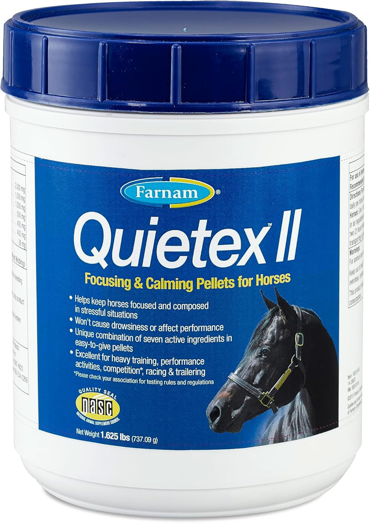 Quietex II Horse Calming Supplement Pellets, Helps Manage Nervous Behavior and Keep Horses Calm & Composed in Stressful Situations, 1.625 Lbs, 26 Day Supply