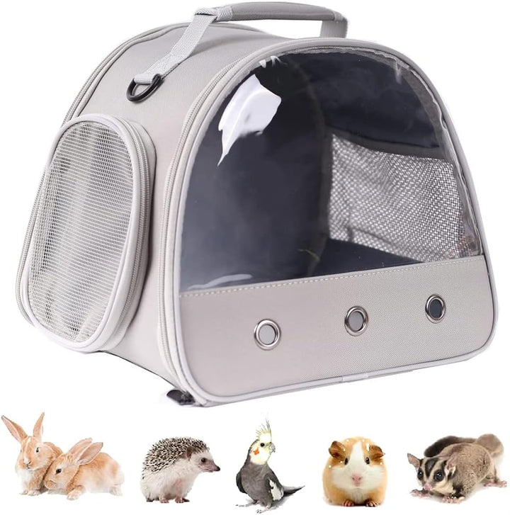 Guinea Pig Carrier Backpack, Clear Bubble Window Backpack for Guinea Pig, Bunny Rat Bird (Black, Carrier)