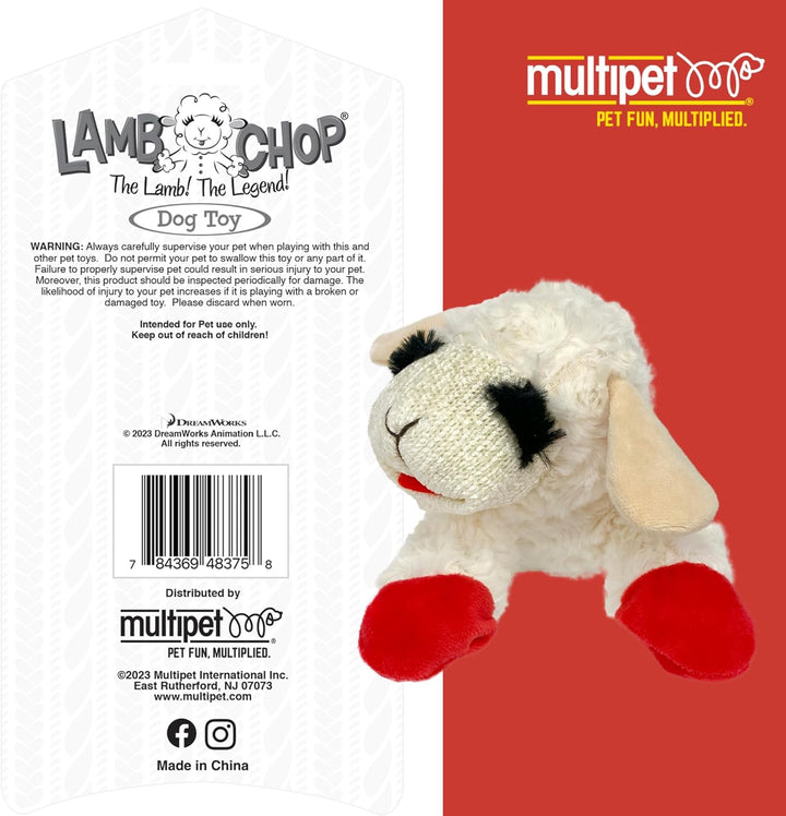 Mini Lamb Chop Officially Licensed, Plush, Squeak Pet Toy (White, 10')