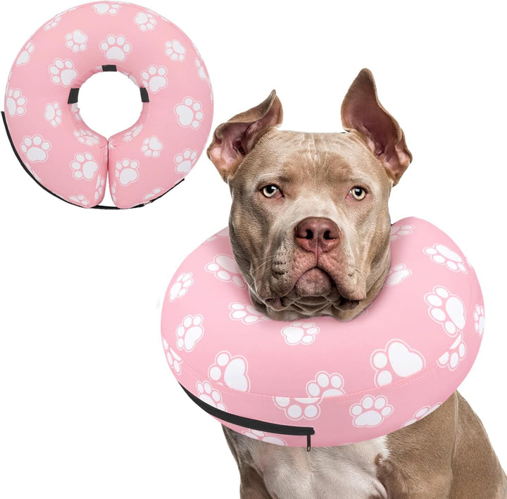 Inflatable Dog Cone Collar Alternative after Surgery, Doggie Neck Donut Collar Recovery Ecollar, Soft Dog Cone for Small Medium Large Dogs