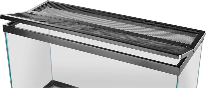Pet Reptile Terrarium Fresh Air Screen Cover with Center Hinge 24" X 12"