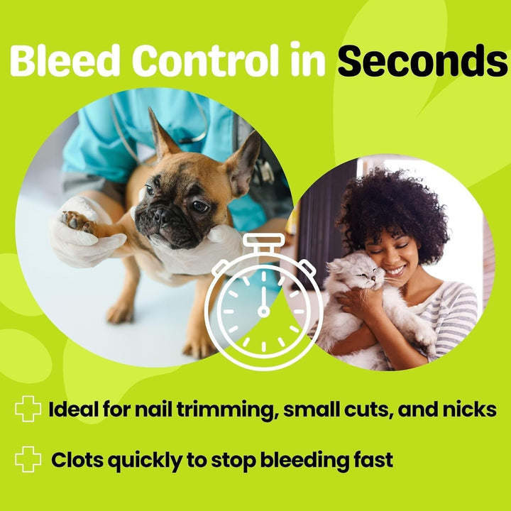 Styptic Powder for Dogs, Cats & Birds (2 Oz) – Fast-Acting Blood Clotting & Bleed Stop Powder for Pet Nail Trims, Clipping & Cuts – Easy-Use Wide Mouth DIP Can – First Aid Grooming Essential