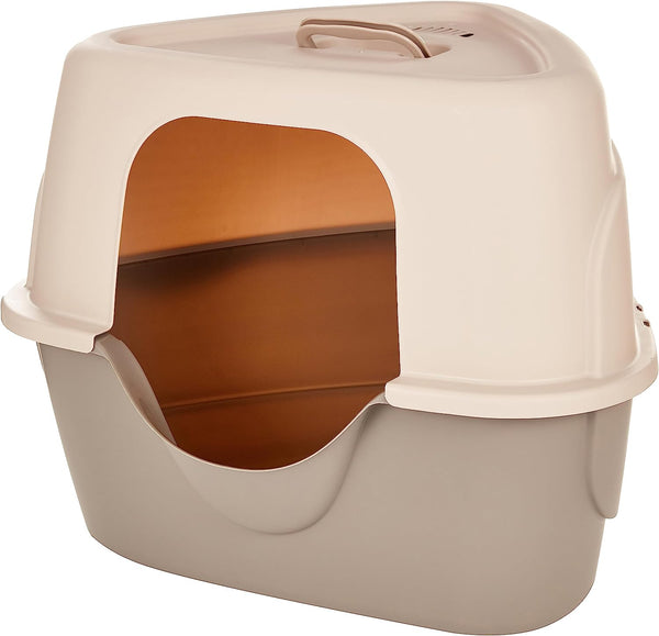 Cat Litter Box with Lid, No-Mess, Standard, Unisex, Charcoal, 26 in X 23 in X 20 In