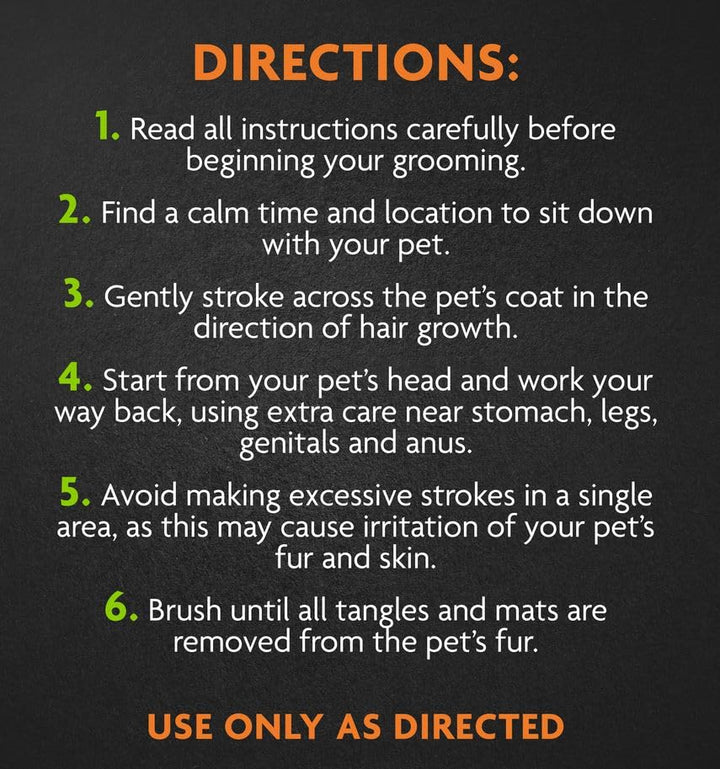 Dog/Cat Grooming Rake, Grooming Tool, Removes Loose Hair and Tangles, Gray