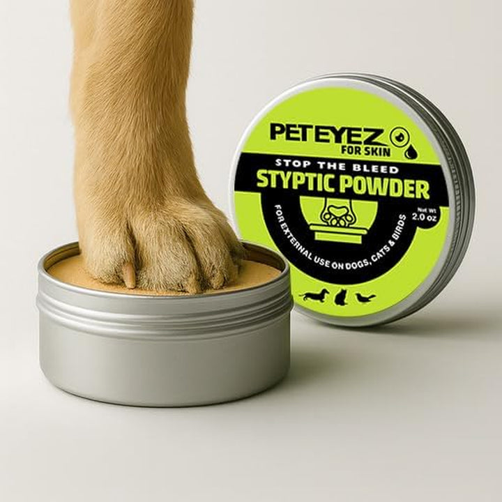 Styptic Powder for Dogs, Cats & Birds (2 Oz) – Fast-Acting Blood Clotting & Bleed Stop Powder for Pet Nail Trims, Clipping & Cuts – Easy-Use Wide Mouth DIP Can – First Aid Grooming Essential