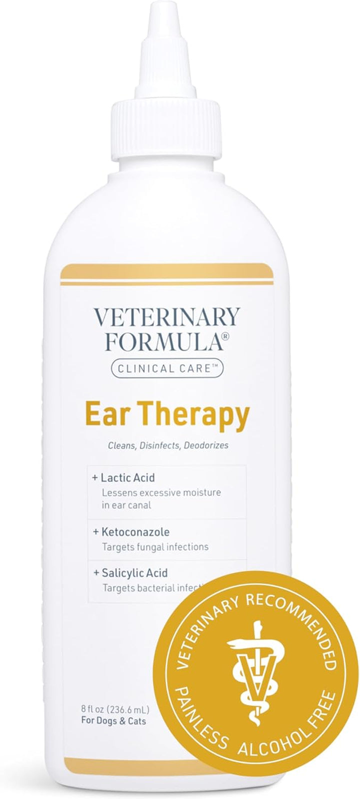 Clinical Care Ear Therapy, 8 Oz. – Cat and Dog Ear Cleaner – Helps Soothe Itchiness and Clean the Ear Canal of Debris and Buildup
