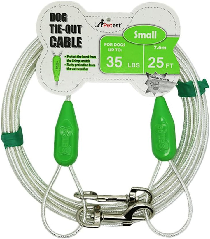 30Ft Reflective Tie-Out Cable for Heavy Dogs up to 125 Pounds