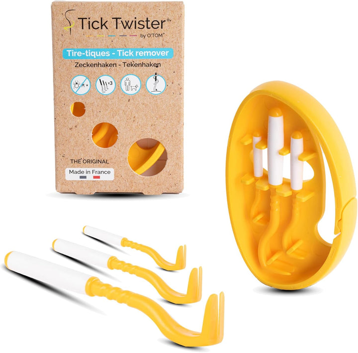 Tick Remover for Dogs and Human - Made in France - Tick Puller for Humans and Dogs - 3 Different Sizes - Dog Tick Removal Tool - Also for All Other Pets - Tick Nipper In