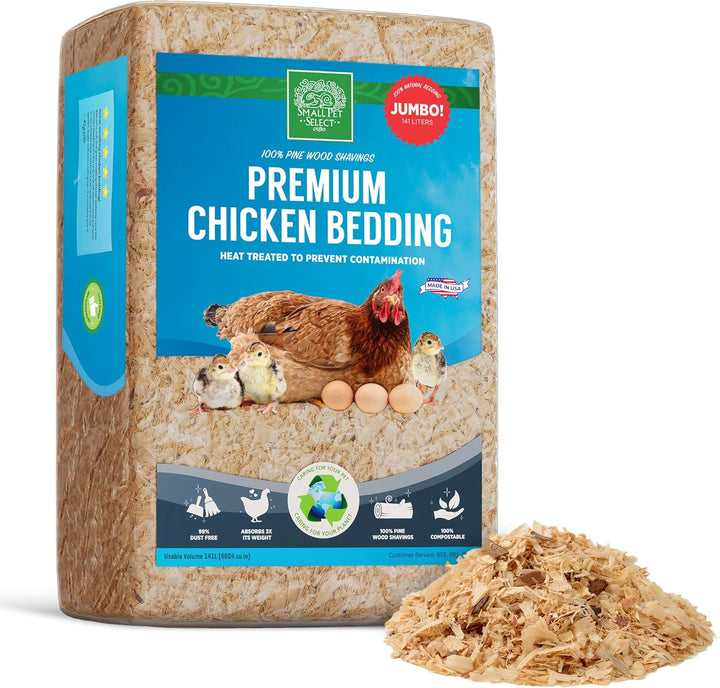 Pine Shavings Chicken Bedding, Chicken Coop Bedding, Wood Shavings, Great for Hen Nesting Boxes and Chick Brooders, 141L