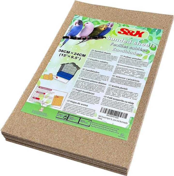 Gravel Paper for Bird Cage 10-Pack 11” X 17” Gravel Liner Paper Sand Sheets Bird Cage Liners