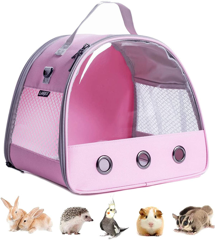 Guinea Pig Carrier Backpack, Clear Bubble Window Backpack for Guinea Pig, Bunny Rat Bird (Black, Carrier)