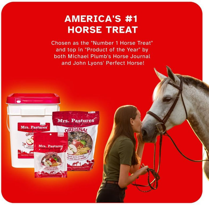 Mrs Pastures Cookies and Treats for Horses - Premium Horse Treats - Made with Apples, Oats, and Rolled Barley - Preservative Free - All Natural Ingredients - No Corn or Soy - Made in USA - (5Lb Bag)