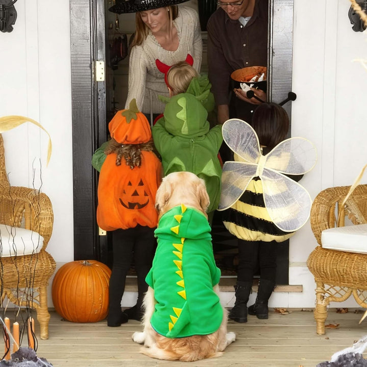 Funny Halloween Large Dog Dinosaur Costume Outfits,Dog Pajamas Hoodie Winter Warm Pet Clothes Coat for Golden Retriever Pitbull(Green, 7XL)