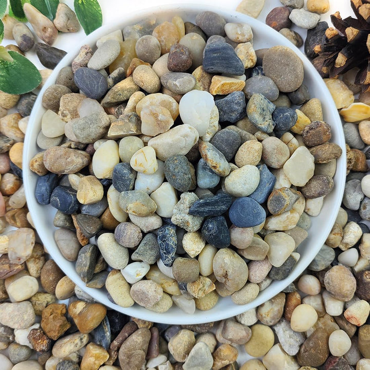 5Lbs Aquarium Gravel, 1/4" Fish Tank Gravel Natural River Rocks Succulent Cactus Pea Gravel for Plants, Pebbles for Gardening, Flower Pots, Vase Fillers, Indoor Water Fountains, Landscaping