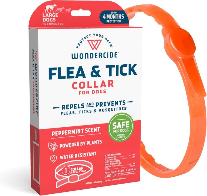 Dog Collar - Flea, Tick, and Mosquito Repellent for Dogs - with Natural Essential Oils - up to 4 Months Protection - Small Medium