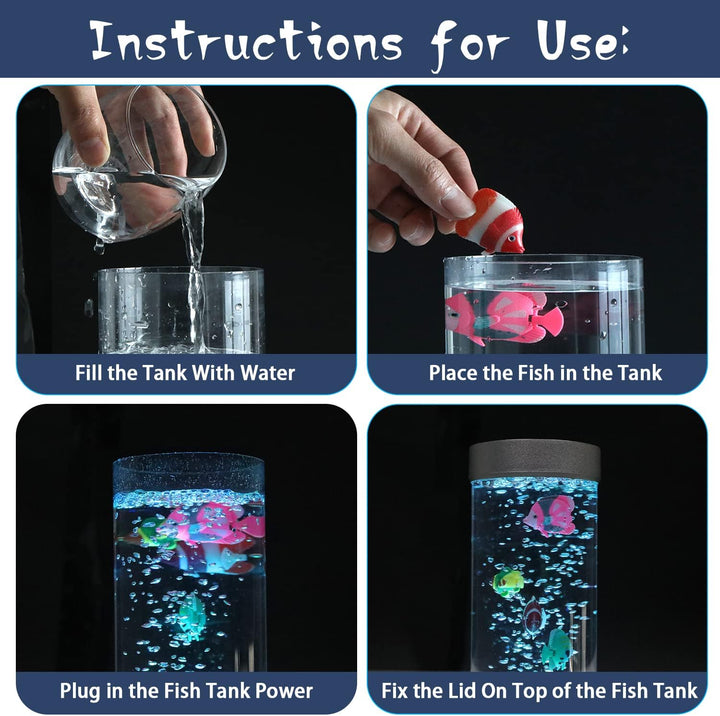 Bubble Fish Lamp, Sensory Bubble Tube Lamp, Artificial Fish Tank with Moving Fish, to Light up Your Life like a Lamp, Fish Tank Light and Aquarium Lamp, Excellent Gift for Kids & Adults