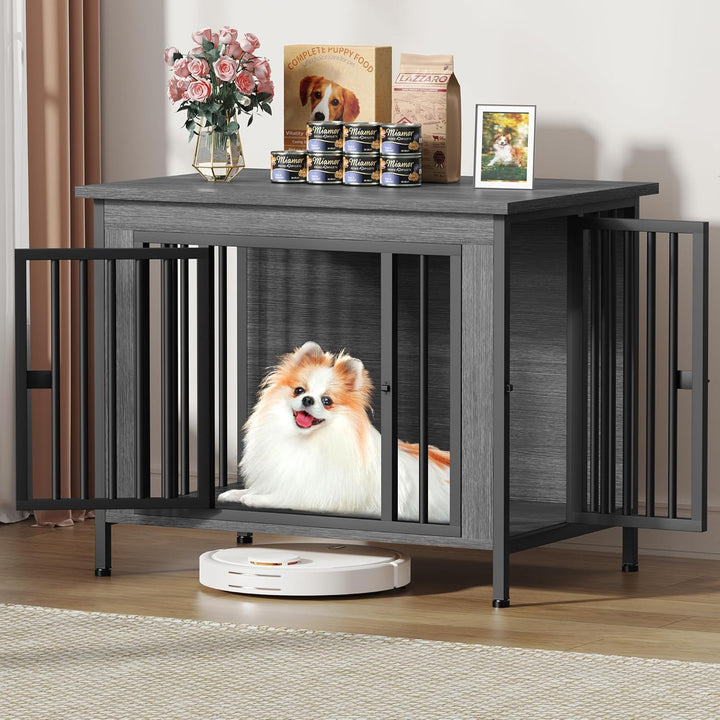 Dog Crate Furniture for 1 or 2 Dogs, Heavy Duty Single/Double Dog Crates for Small/Medium/Large Dogs, Dog Kennel Furniture Indoor as TV Stand, Large Size 78.74" L(35-60 Pounds), Brown