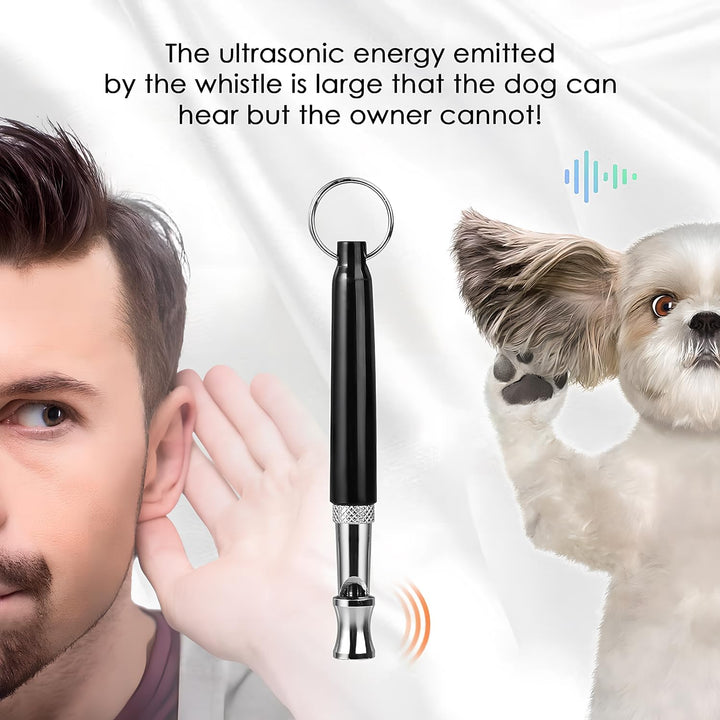 Dog Whistle,Dog Whistle to Stop Barking Neighbors Dog,Adjustable Ultrasonic Silent Dog Training Whistles(Black)
