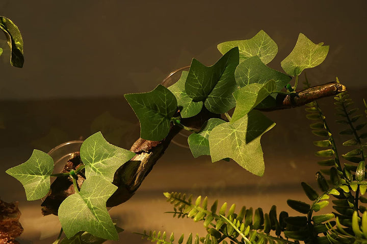 Reptile Corner Branch Terrarium Plant Decoration with Suction Cup for Amphibian Lizard Snake Climbing