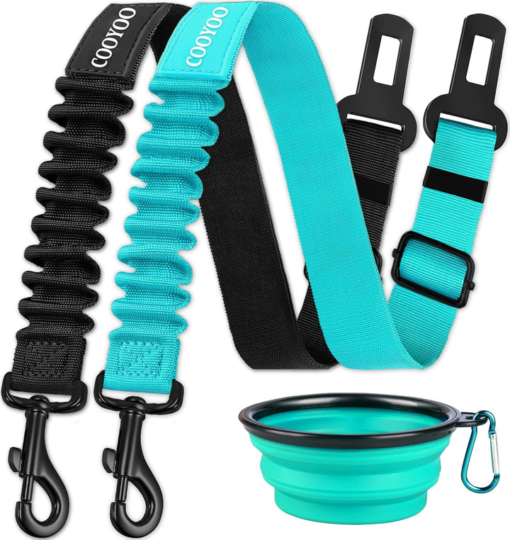 Dog Seat Belt,3 Piece Set Retractable Dog Car Harness Adjustable Dog Seat Belt for Vehicle Nylon Pet Safety Seat Belts Heavy Duty & Elastic