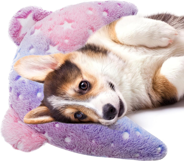 Pet Calming Pillow for Dogs, Soft U-Shaped Pillow Glow in the Dark, Joint Relief, Sleep Comfortably,Suit for Small, Medium, Large Dogs, Fluffy Pet Neck Pillow (S-Pink)