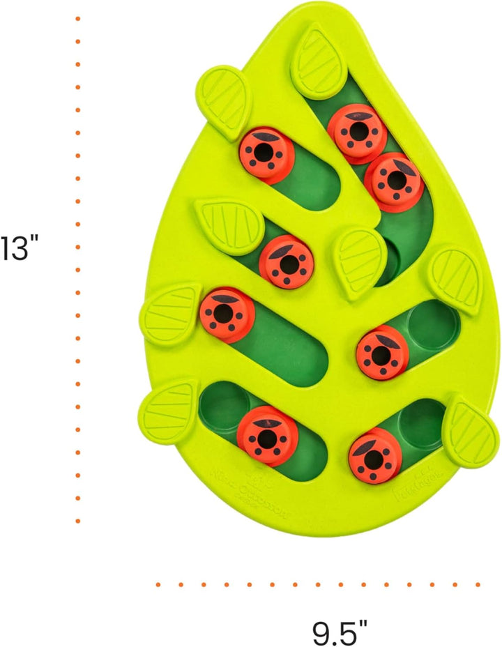 by Nina Ottosson Buggin Out Puzzle & Play – Interactive Treat Puzzle Feeder for Cats, 16 Hidden Treat Compartments Slow Feeder, Durable & Easy-Clean, 13 Inches, Green