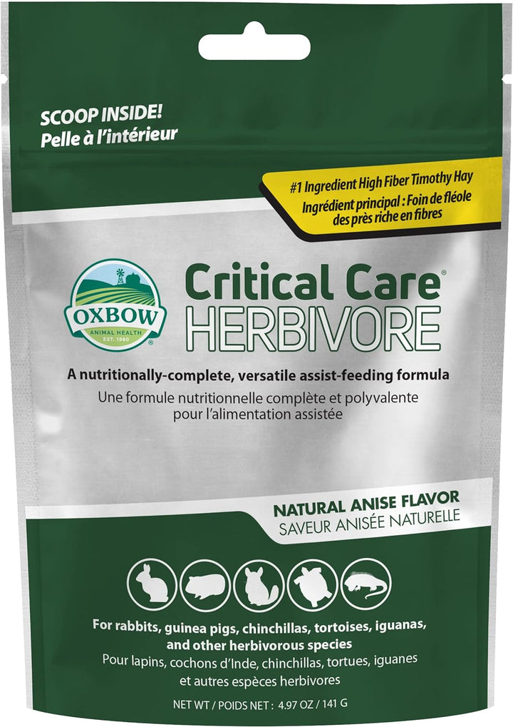 Critical Care Herbivore, Emergency Guinea Pig Food, Rabbit Food for Recovery, Natural Apple Banana Flavor, Veterinary Formula, Critical Care for Guinea Pig Emergency Kit, Made in USA, 141 Grams