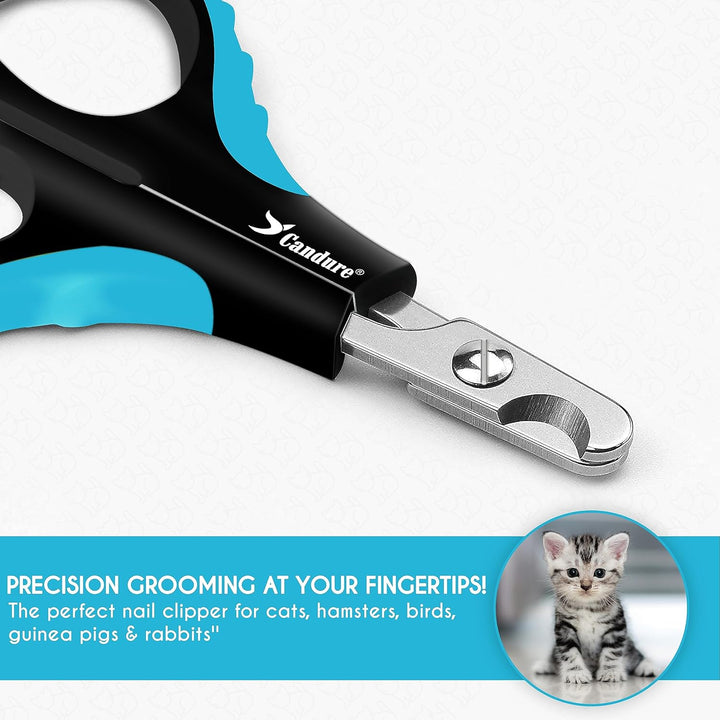 Cat Nail Clipper Stainless Steel Cat Claw Trimmers for Rabbits, Guinea Pigs, Birds, Puppies, Kittens and Small Animals Pet Nail Clipper for Professional and Home Use (Blue)