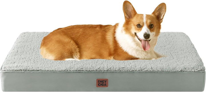 Orthopedic XL Dog Beds for Extra Large Dogs with Removable Washable Cover for Crate, Grey, 41X27