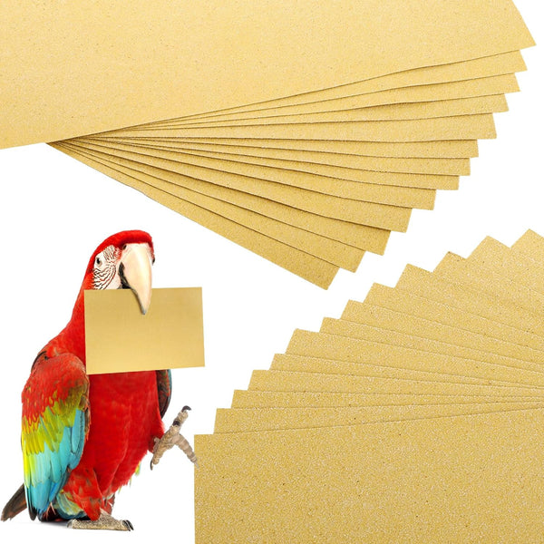 50 Pieces Gravel Liner Paper for Bird Cage, 11 X 17 Inch Birdcage Liner Pet Bedding Accessories, Parrot Cage Sandpapers