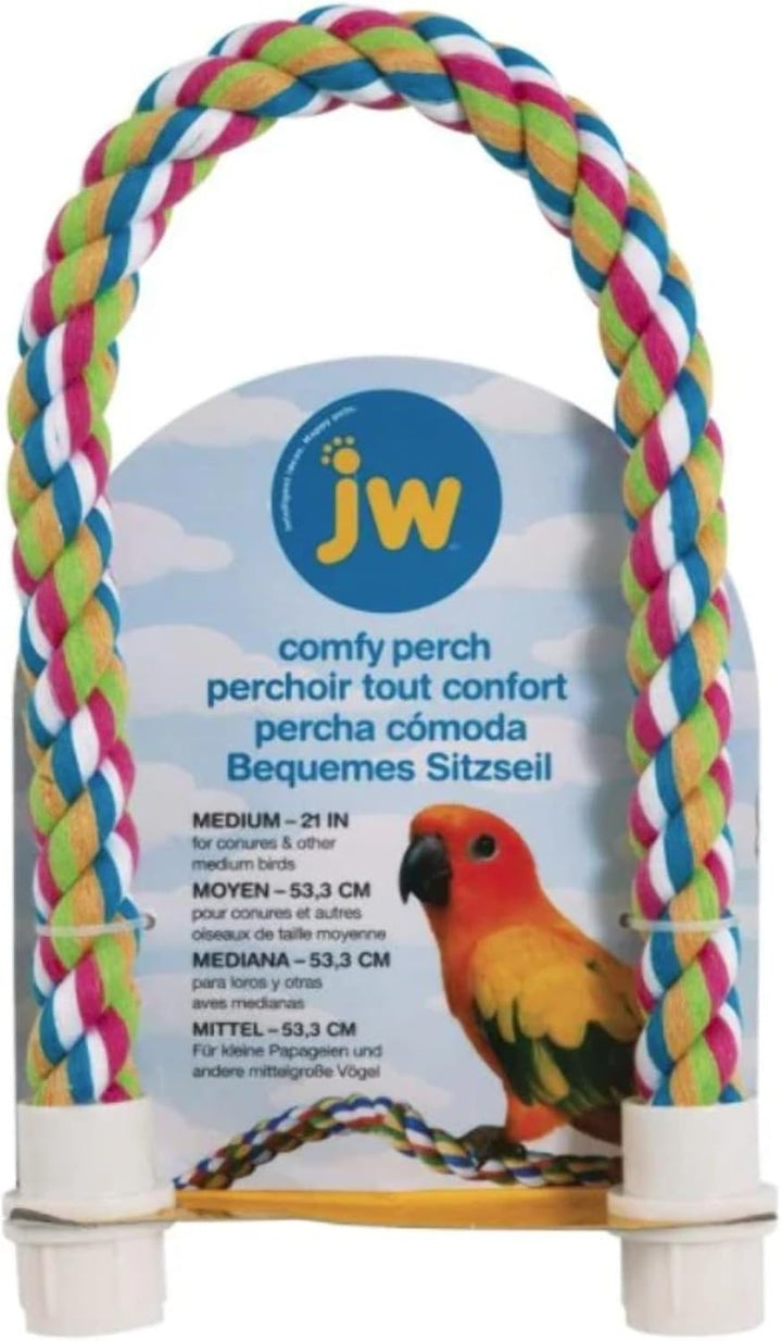 Pet Comfy Perch for Birds Flexible Multi-Color Rope, Large - 36" Length