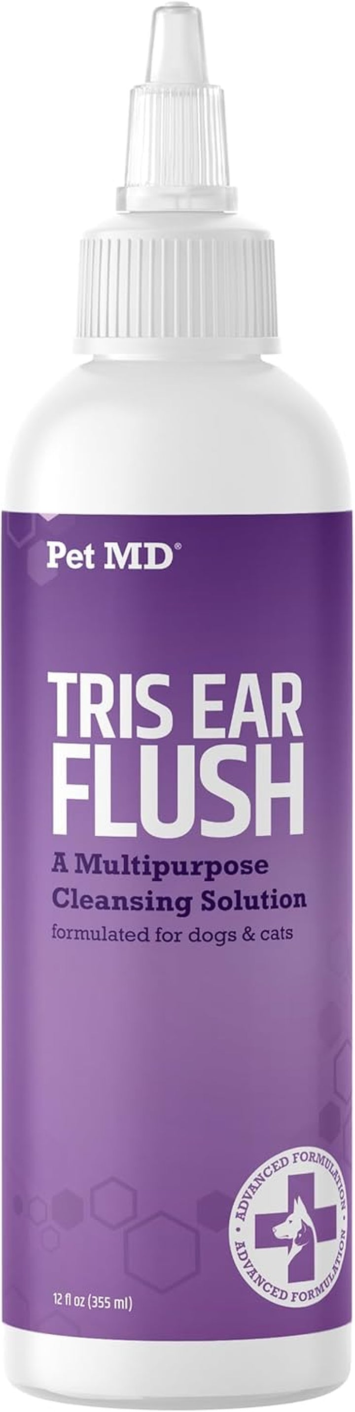 Veterinary Tris Flush Cat & Dog Ear Cleaner - and Infection Treatment with Ketoconazole 12 Oz