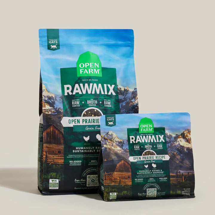 , Rawmix Dry Cat Food, Protein-Packed Kibble Coated in Bone Broth with Freeze Dried Raw Chunks, for Indoor & Outdoor Cats, Chicken & Turkey Grain-Free Recipe, 8Lb Bag