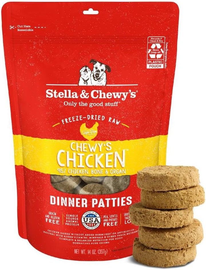 Freeze-Dried Raw Dinner Patties - Beef Recipe - High Protein Grain-Free Puppy & Dog Food - Perfect for Picky Eaters - 25 Oz