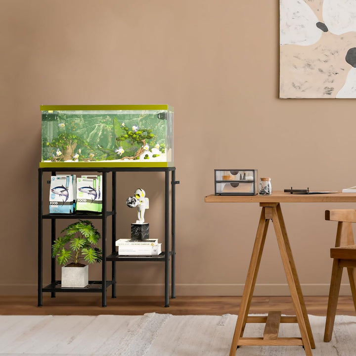 Aquarium Stand 20 Gallon, Metal Fish Tank Stand, Aquarium Rack Stand for Fish Tank Accessories , 3 Tier Turtle Reptile Terrarium Stand for Living Room Office