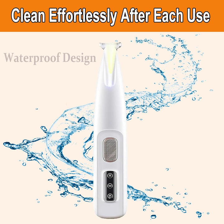 Belvedere Cat Trimmer, 2025 New Belvedir Cat Paw Grooming Trimmer Quiet, Waterproof Rechargeable Cats Shaver for Matted Fur Quiet with LED Light, 2 Wide Blades (1 Set)