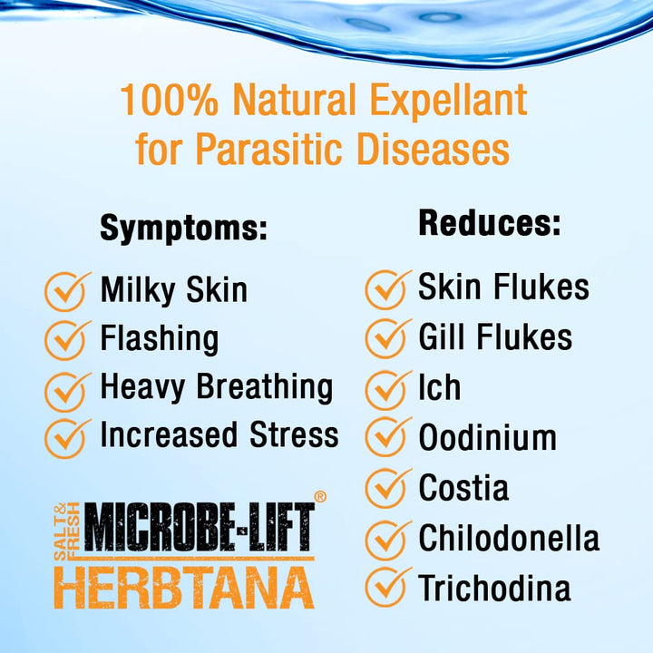 Herbtana Immune Booster and Natural Parasite Remover for Freshwater and Saltwater Home Aquariums and Fish Tanks, 16 Ounces