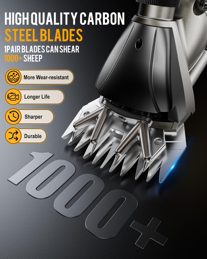 Sheep Shears, 600W Heavy Duty Professional Electric Sheep Clippers, Livestock Haircut for Grooming Sheep Horses Alpacas Goats Thick Animals